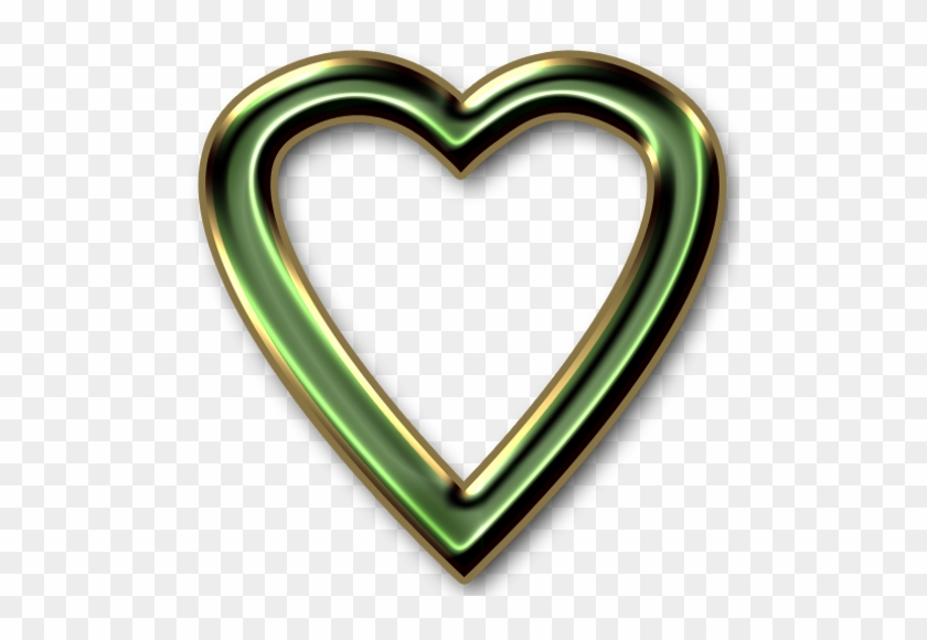 Green And Gold Heart Frame Png By Clipartcotttage - Heart Frame Transparent Png #92122