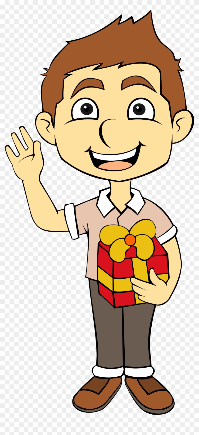 Big Image - Boy With Gift Clipart #92203