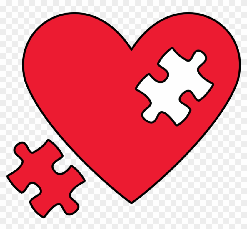 Puzzle Clip Art - Heart With Puzzle Piece #92221