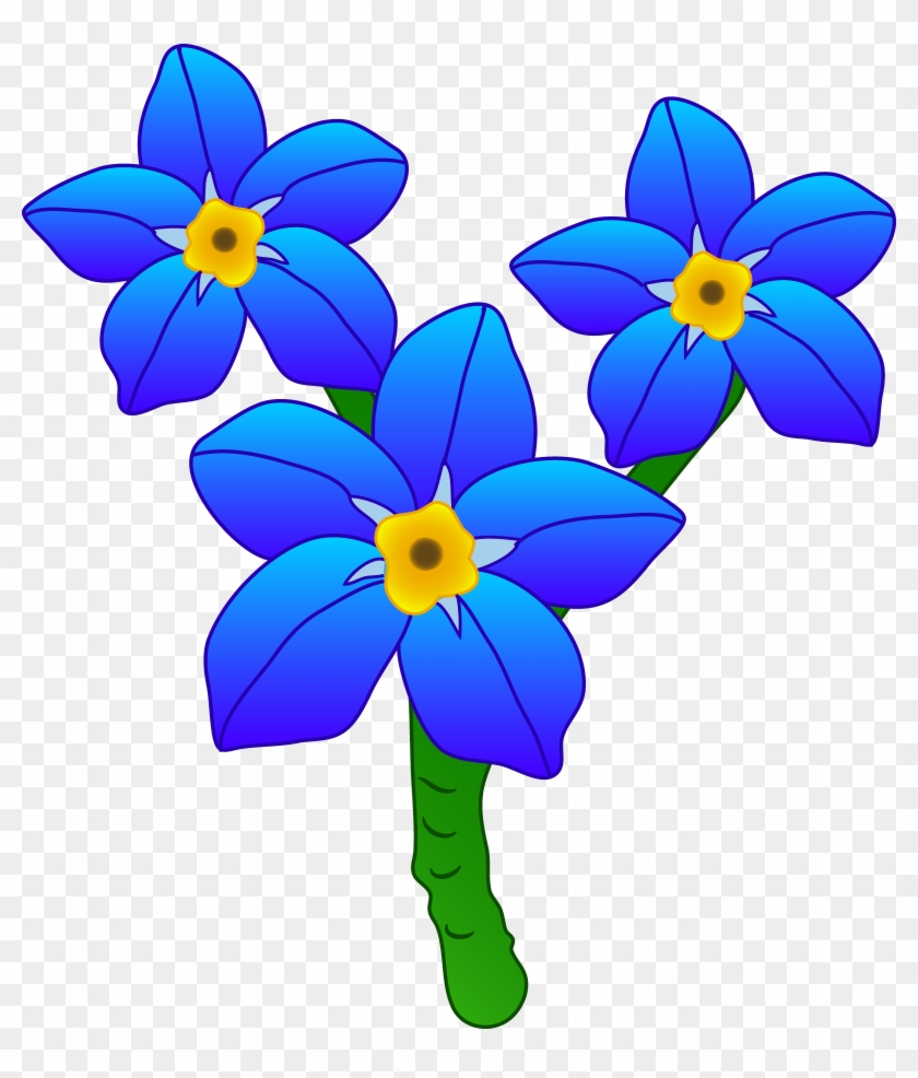 Blue Flower Clipart Pretty Flower - Forget Me Not Flower Clipart #92384