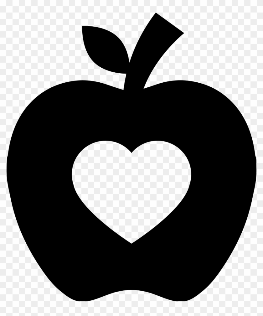 Apple Silhouette With Heart Shape Comments - Apple Silhouette #92455