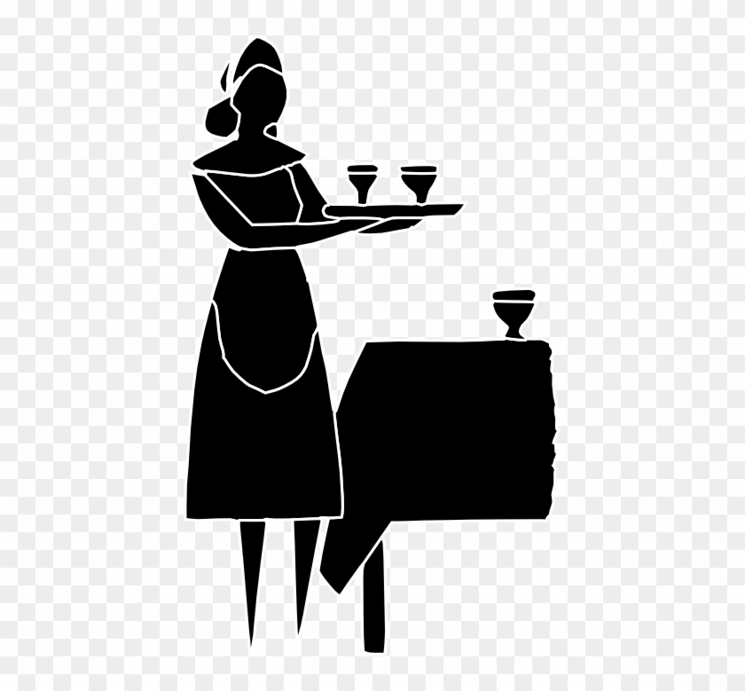 Free Clipart Of Waiters, Waitresses And Bartenders - Waitress Clipart Transparent #92607