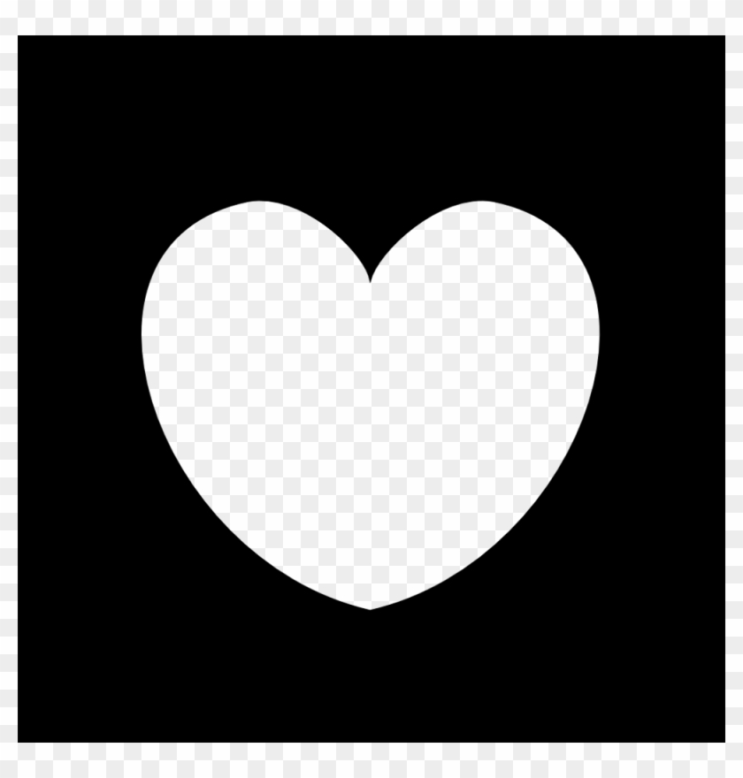 Plain Black Heart Frame - Heart Icon Vector White #92829