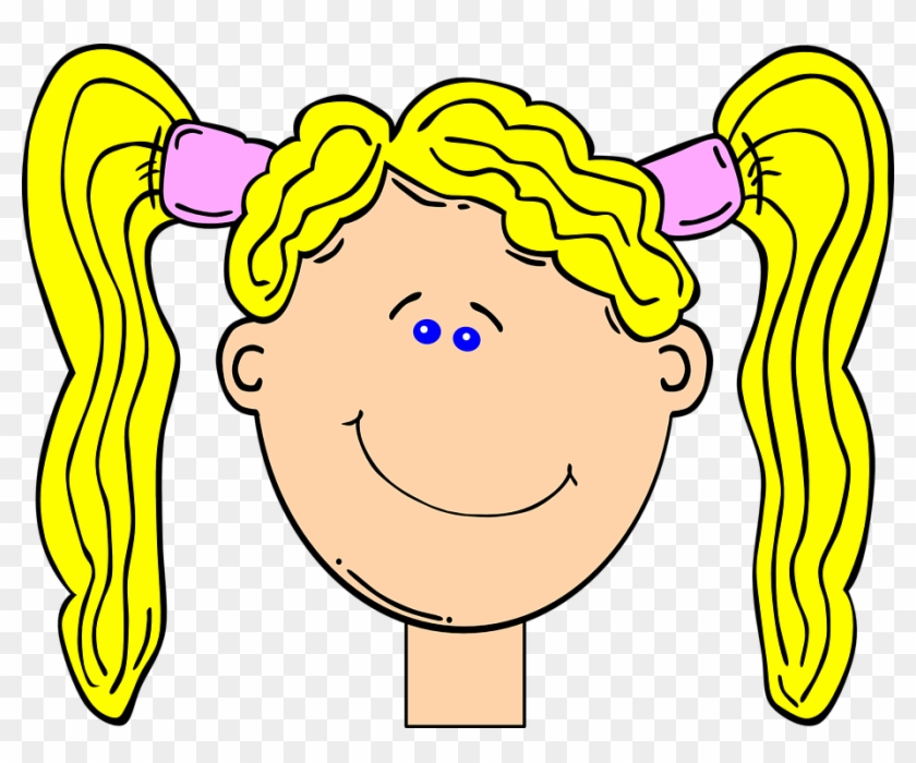 Happy Blonde Girl With Pig Tails Clip Art At Clker - Clip Art Pig Tails #93076