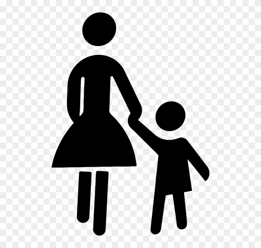 Child Female Holding Hands Kid Mom Mother - Child And Mother Clipart #93094