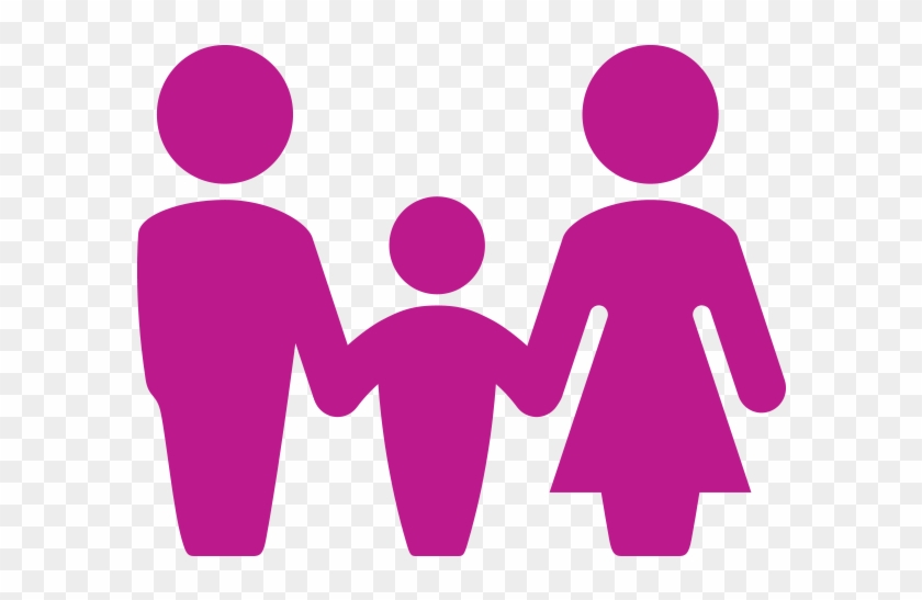 Mother, Father And Child - Pink Family Icon Png #93296