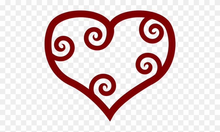 Valentine Red Maori Heart Vector Clip Art Public Domain - Valentine Clip Art #93420