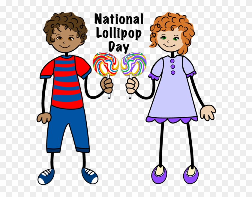 Clip Art Of Kids With A - Kid With Lollipop Clipart #93441