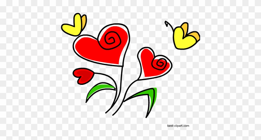 Heart Shaped Flowers, Free Clip Art - Clip Art #93784