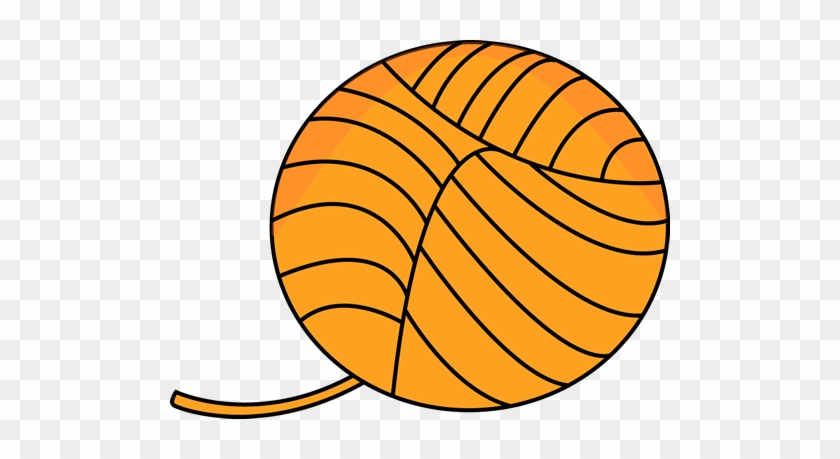 Orange Ball Of Yarn - Ball Of Wool Clipart #94129