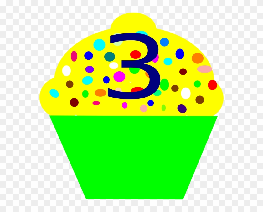 Cupcake Number 3 Clipart #94241