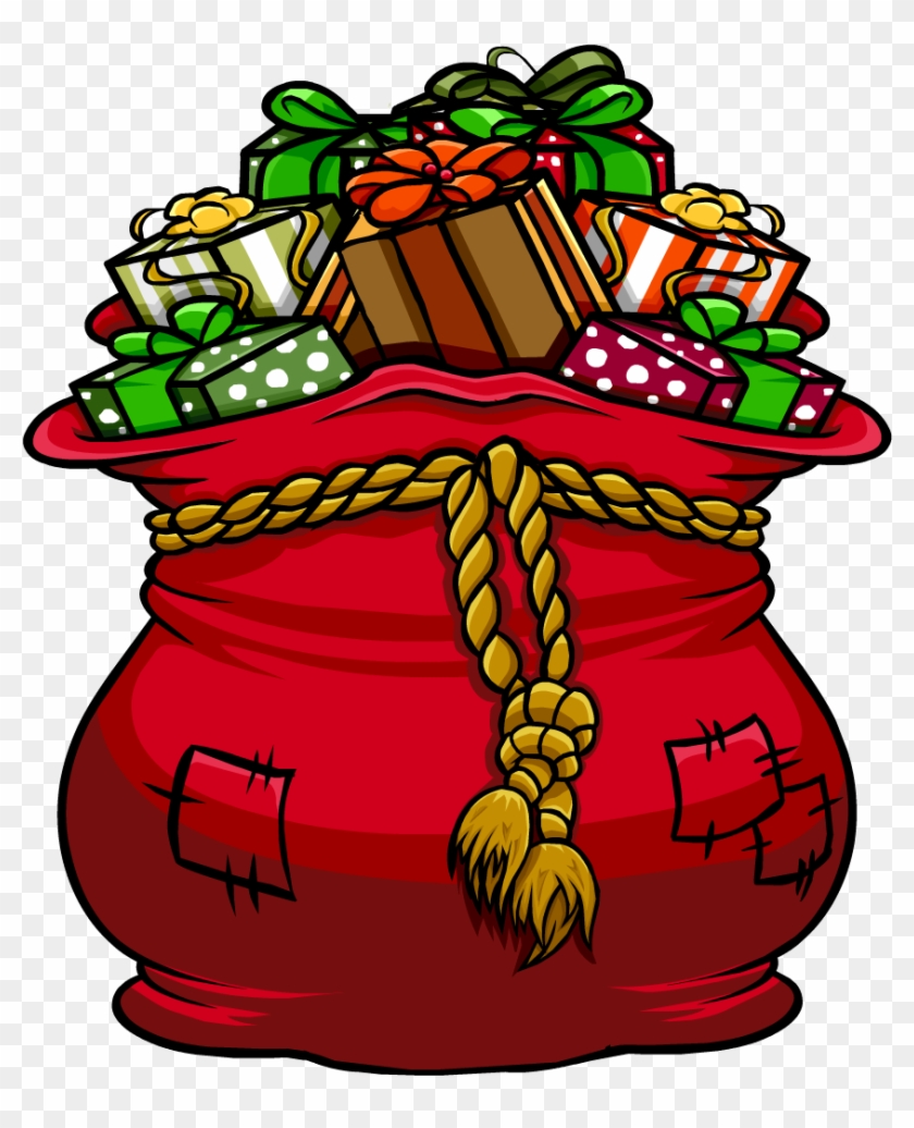 Santa Bag Clipart - Santa's Sleigh With Presents #94343