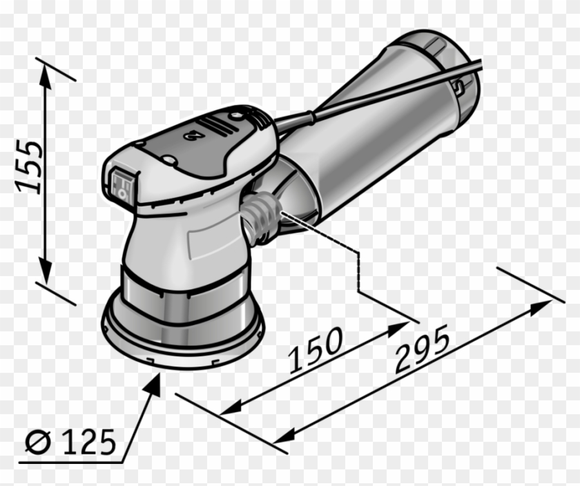 Product Drawing Ore 125-2 Set Zoom - Lijadora Orbital 200 W Electrónica Ose80-2 Flex #501401