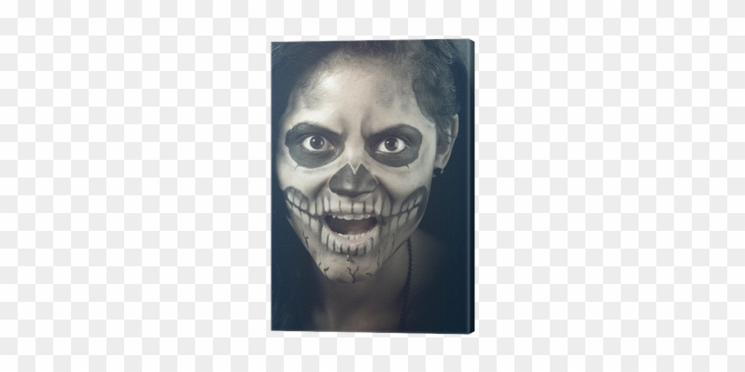 Young Woman In Day Of The Dead Mask Skull - Skull #501562