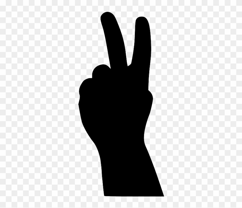 Hand Peace, Gesture, Fingers, Hand - Black Peace Sign Hand #501741
