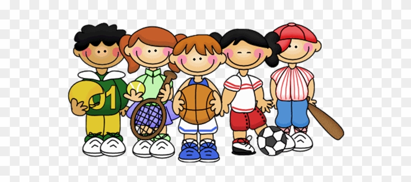 students playing sports clipart cartoon