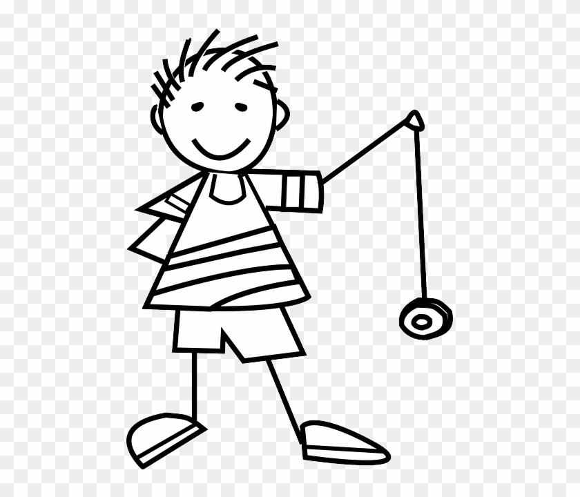 Yo Yo, Toy, Playing, Boy Playing, String Toy, Yo - Yoyo Clipart Black And White #502676