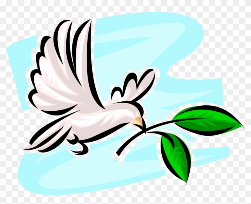 Vector Illustration Of Dove Of Peace Bird Secular Symbol - Illustration #502712