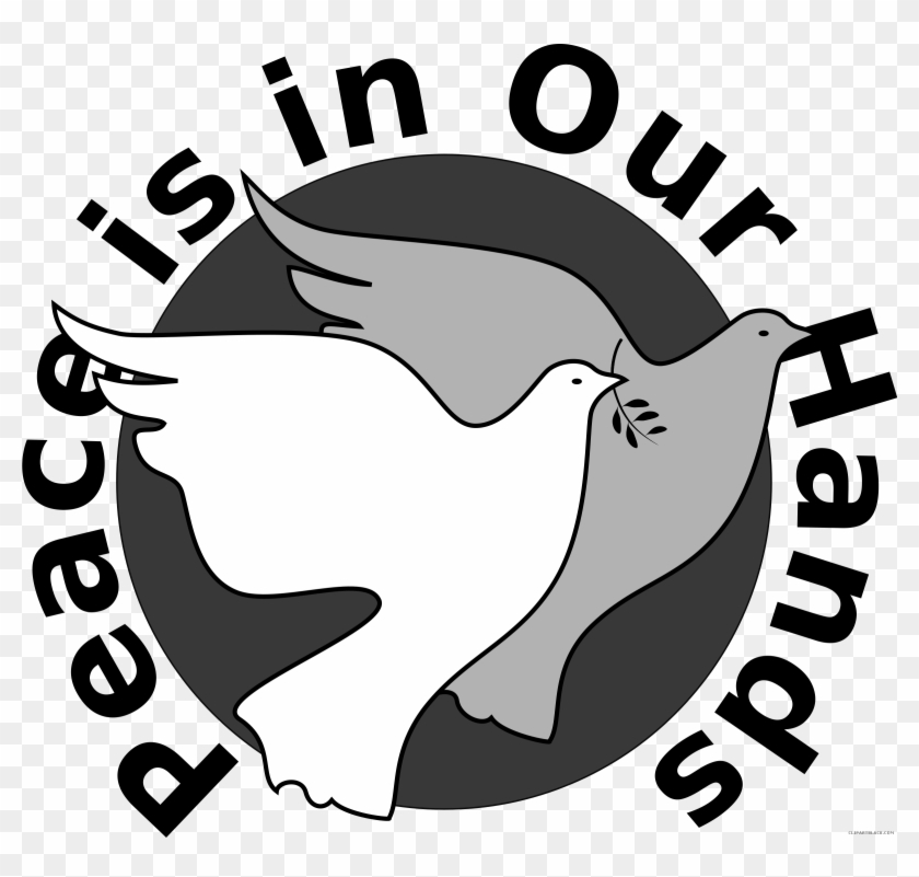 Peace Dove Animal Free Black White Clipart Images Clipartblack - Peace Is In Our Hands #502752