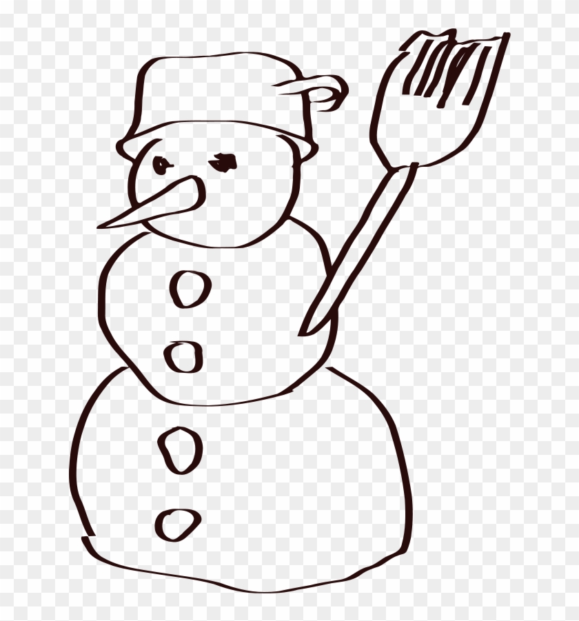 Snowman Sketch Clip Art - Snow Man Sketch #503528