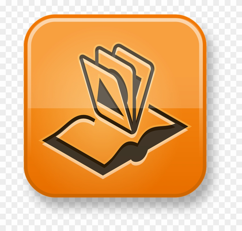 Library, Album, Multimedia, Open, Book - Orange Books Transparent Icons #503539