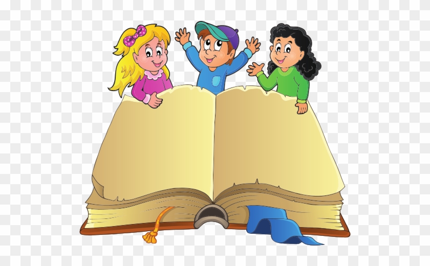 Open Book With Happy Kids - Imagenes Niños Con Un Libro Abierto #503707