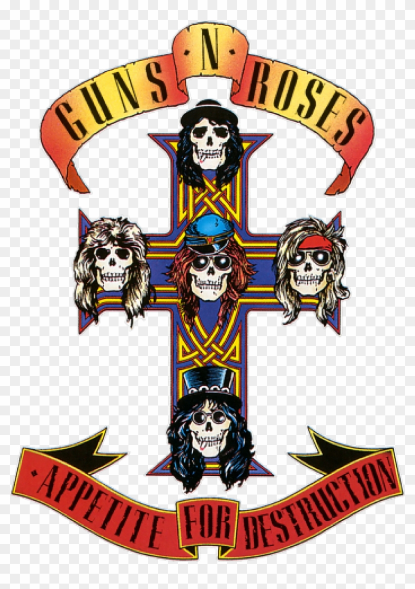 Vintage Guns & Roses Sticker Rock And Roll Band - Guns N Roses Appetite #503722