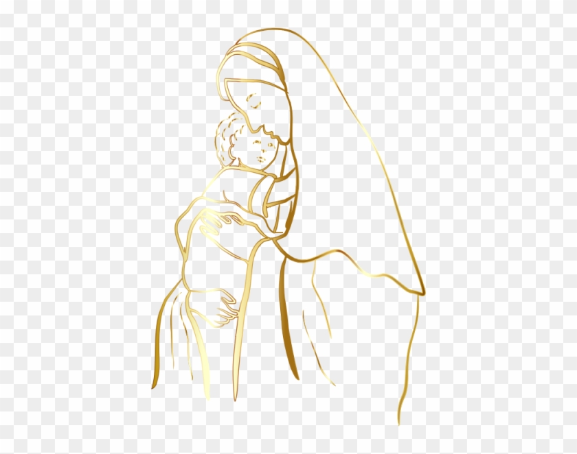 Gold Virgin Mary And Baby Jesus No Pictures Png Images - Virgin Mary No Background #503858