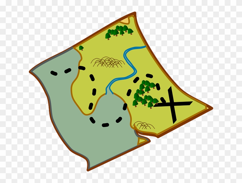 Scroll, Simple, Map, Cartoon, Template, Compass, Road - Map Clipart Png #503963