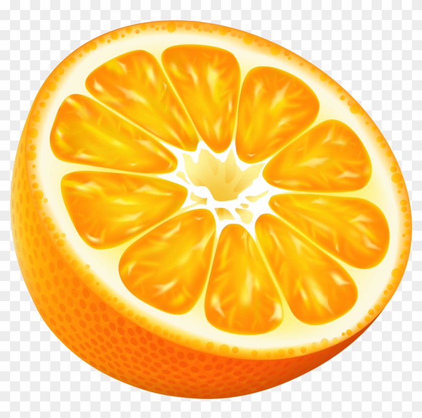 Mandarin Clipart Half Orange - Fresh Summer Throw Blanket #504042