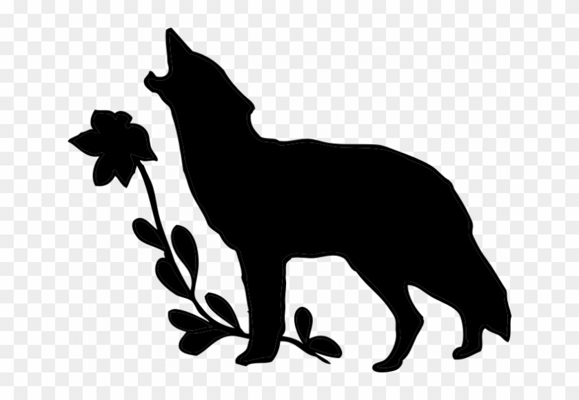 Wolf, Flowers, Flower Clipart, Searching, Clip Art, - Silhouette Of A Wolf Png #504110