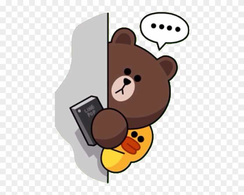 Brown Hiding With His Line Pop Games - Sticker Line Brown Png #504489