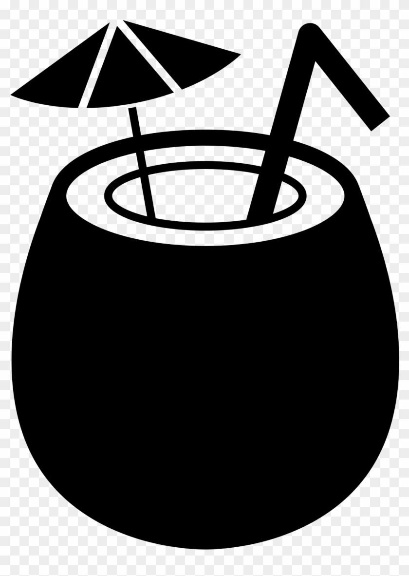 Open - Coconut Drink Clipart Black And White #504703