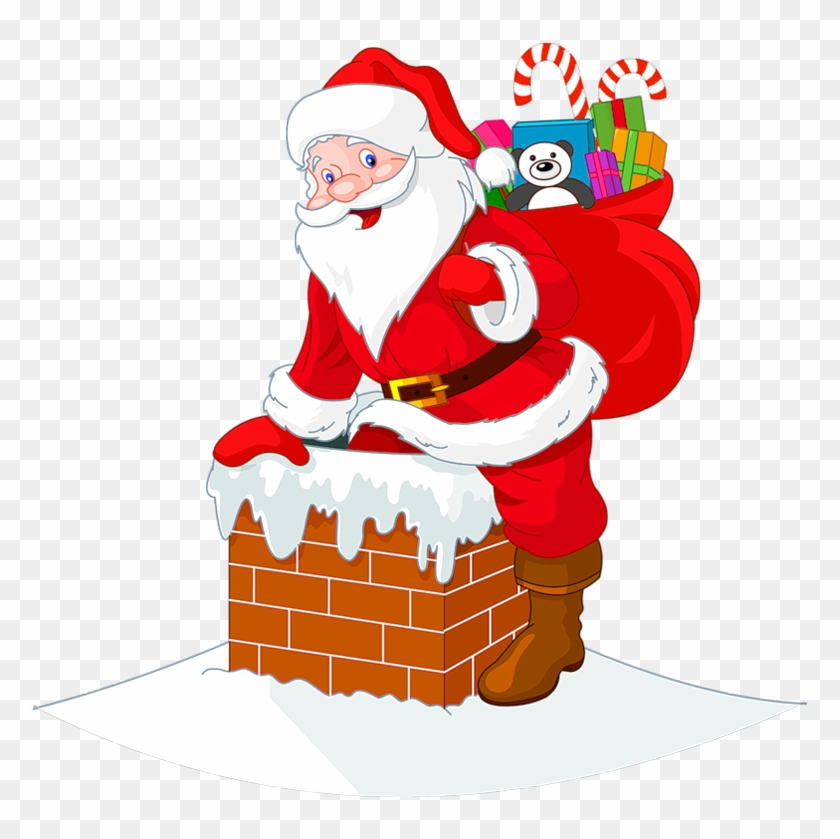 Santa Claus Chimney Fireplace Clip Art - Santa Claus Chimney Fireplace Clip Art #504764