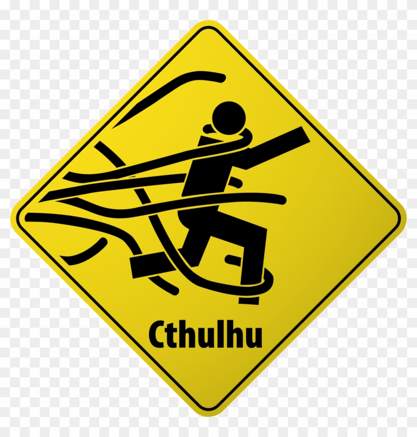 Cthulhu The Call Of Cthulhu Yellow Text Sign Signage - Printable Baby On Board Sign #504752