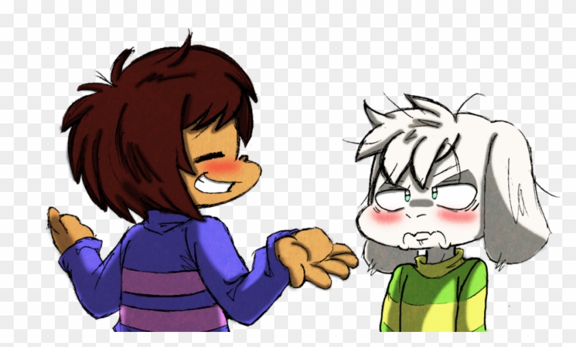 Smug Frisk And Annoyed Asriel By Neloku - Undertale Frisk And Asriel #505417