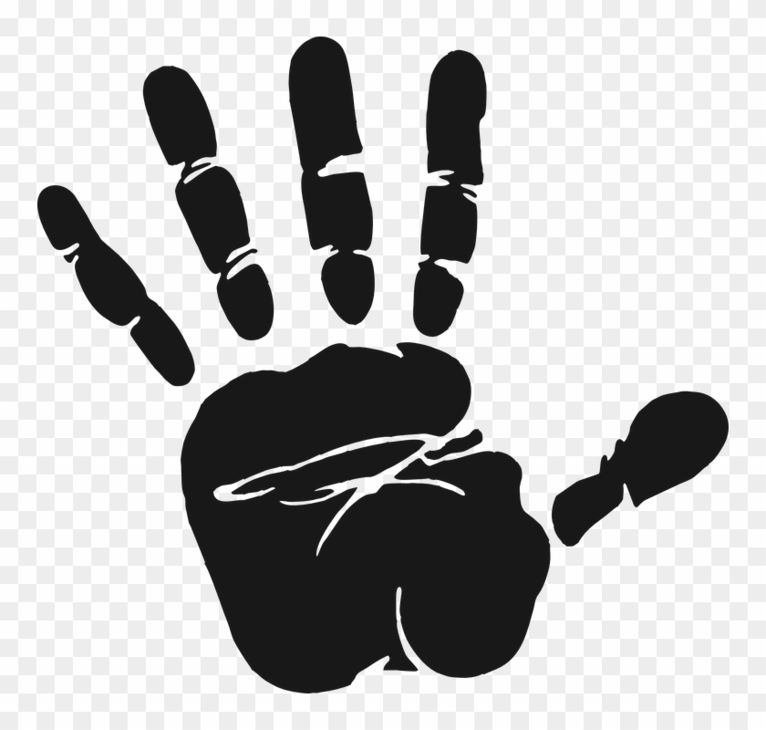 Hand-307728 960 720 - Handprint Clipart Black And White #505563