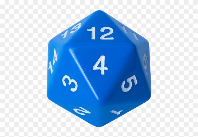 D20 Countdown Die 55 Mm - 20-zijdige Dobbelsteen - 55mm Blauw #505585