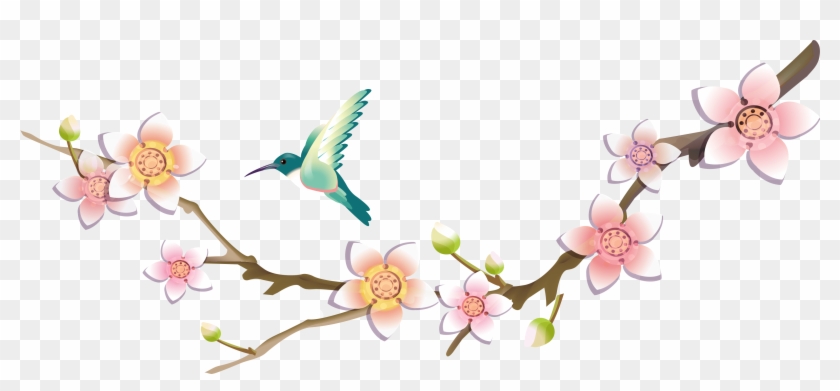 Bird Floral Design Flower - Bird In Flower Png #505727