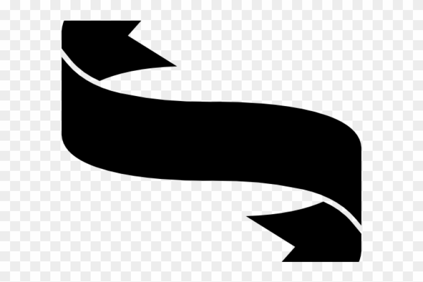 Swirl Clipart Ribbon - Ribbon Vector Black Png #506350