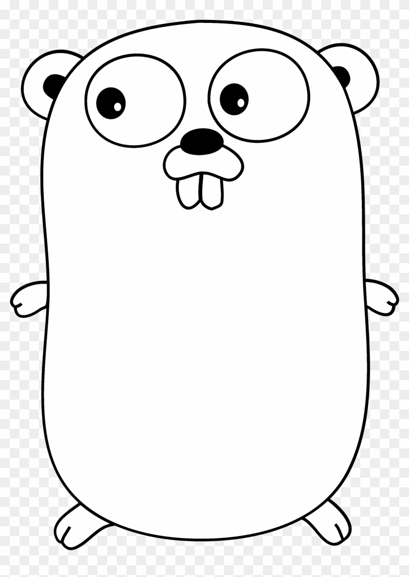 Gopher Logo Black And White - Gopher Golang #506954