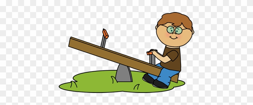 Boy Teeter Totter Clip Art - Teeter Totter Clipart - Full Size PNG