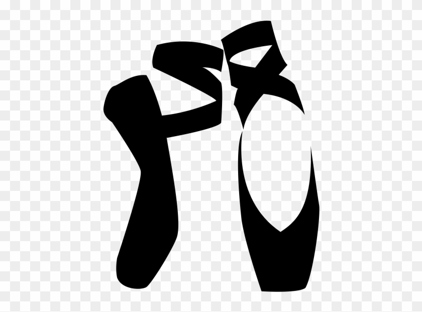 Dance Sport Costumes - Black And White Ballet Toe Shoes Clip Art #507099
