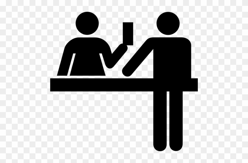 Desk People Money Ticket Exchange Purchase - Front Desk Clip Art #507187