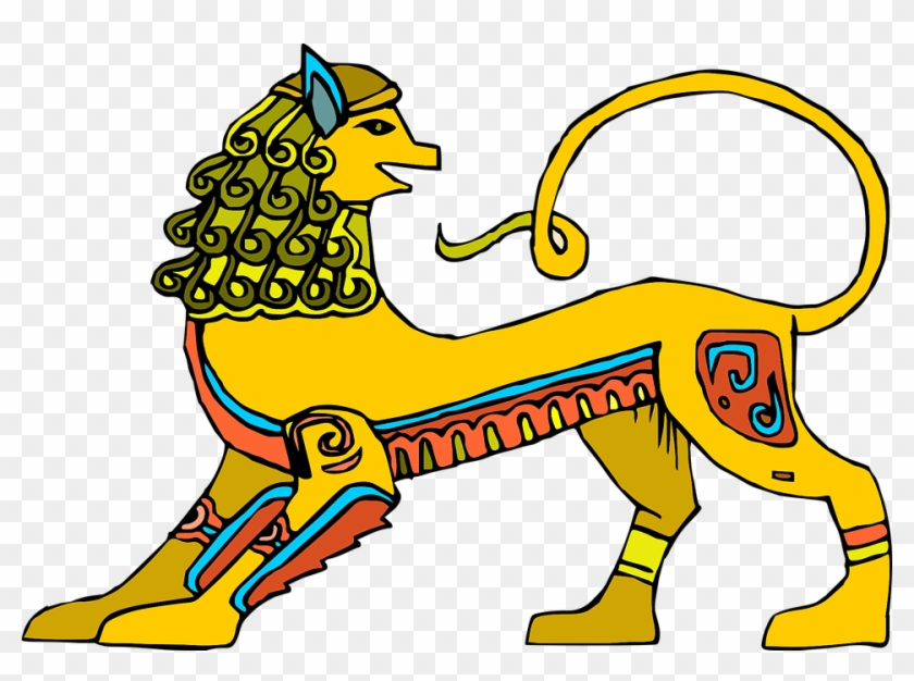 Egyptian Clipart Lion - Zazzle Egyptian Lion Round Ring, Gold/floral White/green #507326
