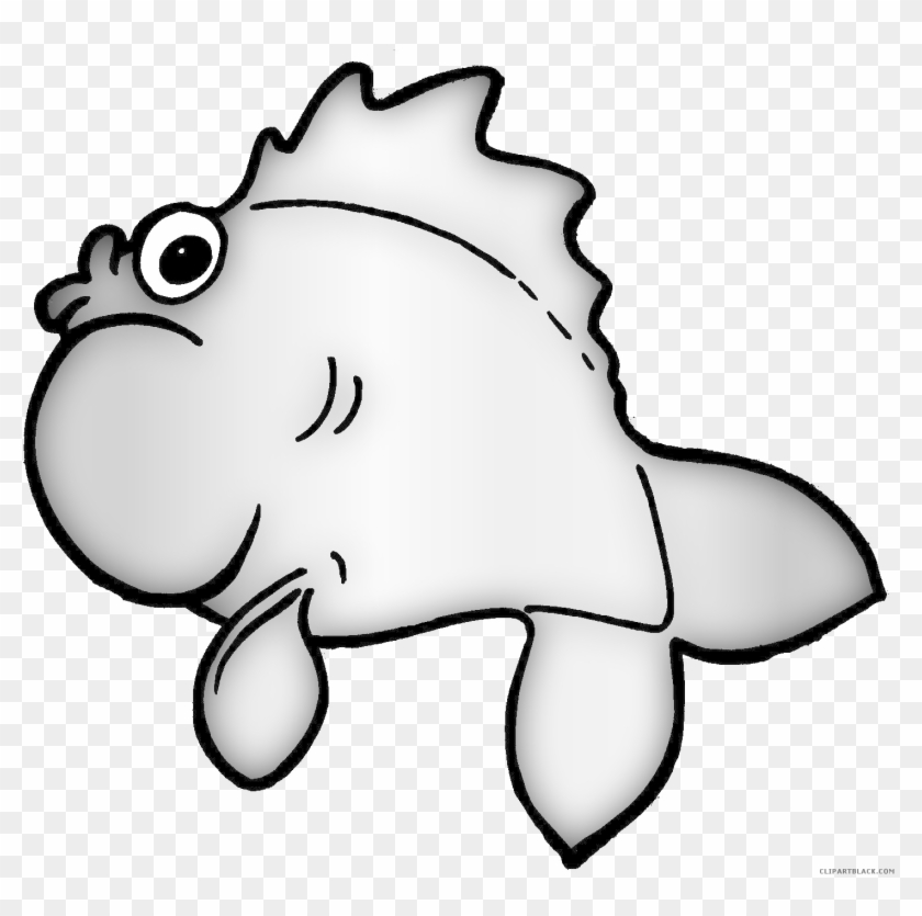 Fish Animal Free Black White Clipart Images Clipartblack - Fish Clip Art #507332