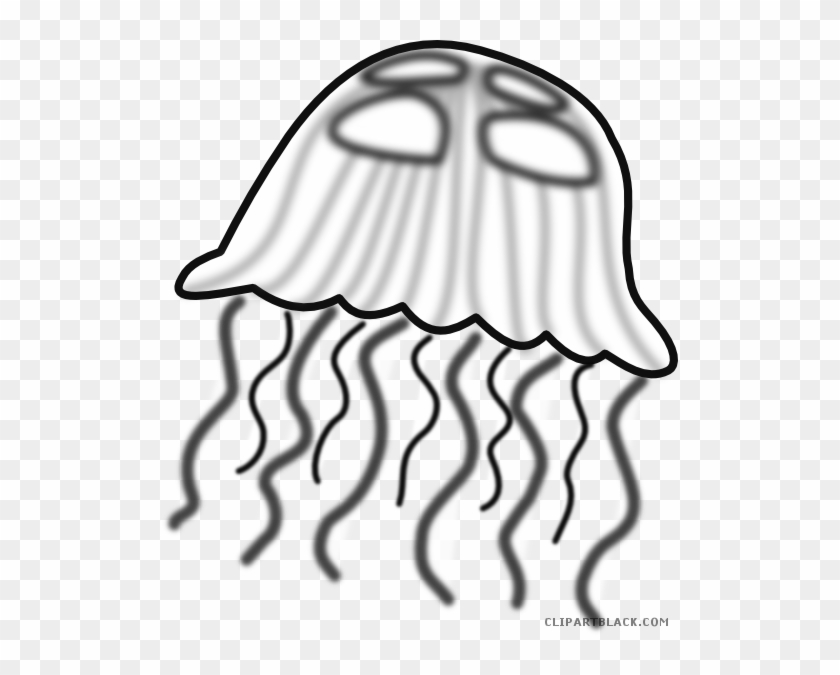 Cute Fish Animal Free Black White Clipart Images Clipartblack - Deep Sea Jellyfish Clipart #507356