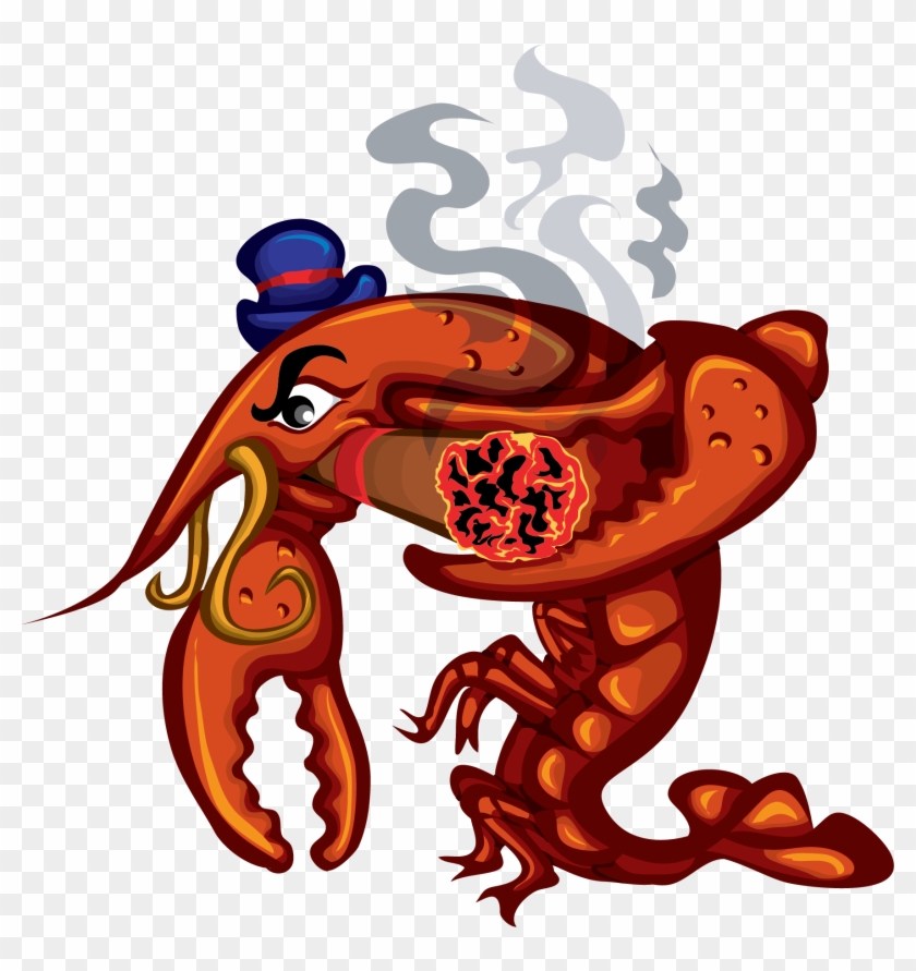 Crawfish Smoking Cigar Clip Art - Crawfish 7 Restaurant #507392
