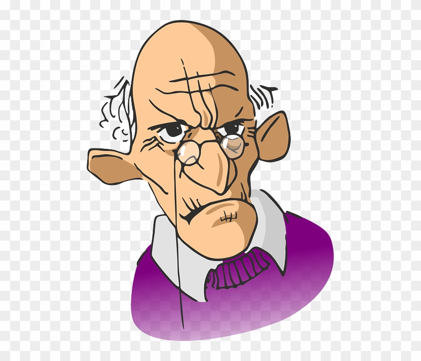 Dealing With Angry Customers In Business Emails - Cartoon Grumpy Old Man #507426