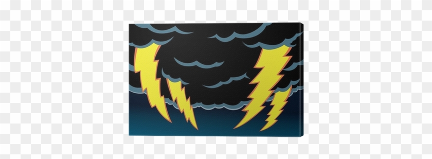 Cartoon Of Thunder Clouds With Scary Lightning - Thunder And Lightning Cartoon #507715